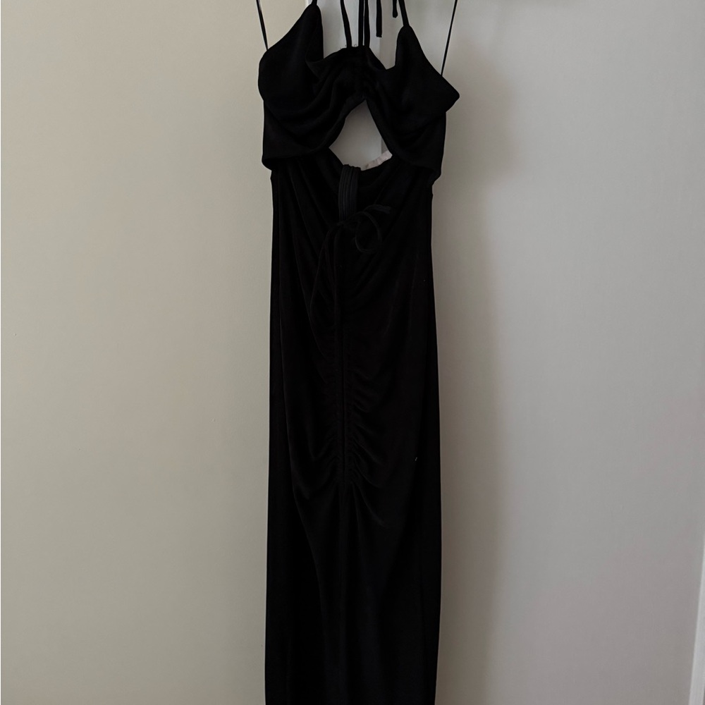 Black halter dress
